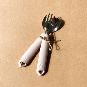 Cuillère et fourchette en silicone pour bébé, en acier inoxydable, sans BPA, 5 pièces - Product Image 6