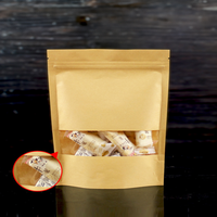Pochette debout personnalisée pochettes à fermeture éclair en papier kraft avec fenêtre mate et encoche déchirable pour les petites entreprises à la maison