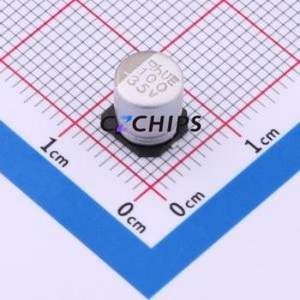 Condensateur électrolytique en aluminium SMD EMVE350ARA101MF80G, SMD, D6.3xL7.7mm 100uF 20% 35V 100mA-120Hz - Product Image 1