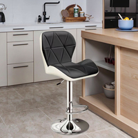 Tabouret de bar moderne et luxueux pour la maison Chaise haute réglable Dossier confortable en cuir synthétique pour la salle à manger Cuisine Salle de sport Salon