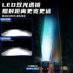 Mini H4 12V LED faro para coches motocicletas doble lente 6000K Temperatura de Color nueva condición ojo de pez luz láser 9003 bombilla - Product Image 3