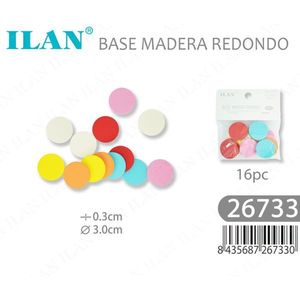 Basi Rotonde in Legno Ilan, Diametro 3.0cm, Spessore 0.3cm, 16 Pezzi, Materiali per Artigianato - Product Image 2