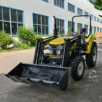 Traktor Mini 50HP 4x4 Diesel dengan Loader Depan, Kabin, Traktor Roda Kompak, Peralatan Pertanian, Supplier