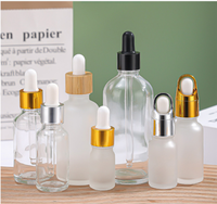 Botol Tetes Serum Perawatan Kulit & Minyak Esensial Ramah Lingkungan dari Kaca Bening Bulat 5ml-100ml - Penjualan Terlaris