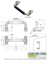 Poignée en caoutchouc pliable SK4-046S moderne SUS304 90 ° pliable pour armoires automatisation entrepôts villas chambres à coucher hôtels