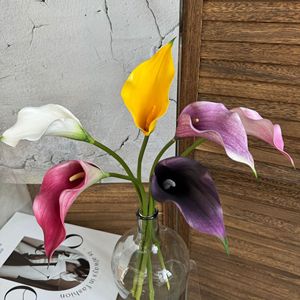 Fleur artificielle Calla Lily Jinxi, rose, jaune, violet, rouge rose, PVC réaliste, décoration de mariage, décoration de la maison, accessoire photo - Product Image 1