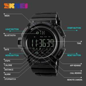 Montre numérique unisexe <span class=keywords><strong>SKMEI</strong></span> 1245 de marque chinoise, bracelet en silicone original, étanche, multifonction, montre intelligente de sport - Product Image 5