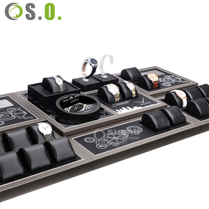 Présentoir à montres en cuir PU et bois de haute qualité personnalisé, organiseur de montres - Product Image 3