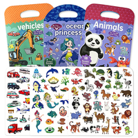 Livre d'autocollants en gel lavable et réutilisable en PU, pour le développement cognitif préscolaire, livre d'activités silencieuses pour les tout-petits garçons et filles