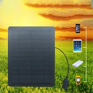 Panneau de charge solaire pliant 5000Mah batterie intégrée 6W Usb chargeur solaire pliable Portable pour téléphone Portable
