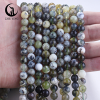 Zhe Ying 6mm 8mm 10mm runde natürliche grüne Opal perlen Kristall lose Edelstein grüne Opal perlen