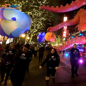 Événement océanique tenu dans la main marche poisson Costume pôle gonflable <span class=keywords><strong>Clown</strong></span> poisson mascotte marionnette ballon Type - Product Image 4