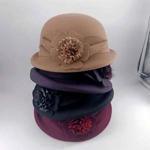 Chapeau Derby Doux et Élégant pour Femme en Feutre de Laine, Chapeau Cloche, Chapeau Bowler, Chapeau Fedora d'Hiver pour l'Église - Product Image 2