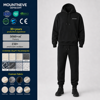 Ensemble de survêtement en molleton épais personnalisé unisexe, sweat à capuche avec poche kangourou, pantalon de jogging à revers côtelés, tenue chaude d'hiver