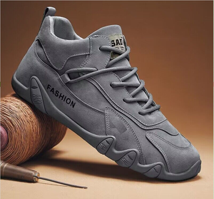 Botas de Tobillo de Cuero Impermeables para Hombre, Zapatillas Deportivas con Cordones, Estilo Casual para Motocicleta y Caminar - Product Image 2