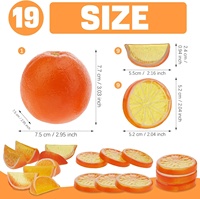 Realistische Simulatie Oranje Plakjes Blokken Set Kunstmatige Faux Sinaasappelen Voor Home Decor Bruiloft Rekwisieten Plastic Ambachten