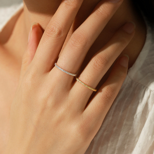 999 Puur Zilveren Delicate Sprankelende Stapelbare Eternity Band Ringen Voor Vrouwen Dagelijks Feest Fijne Sieraden Accessoires - Product Image 2