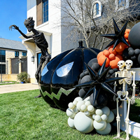 Grande citrouille gonflable d'Halloween en PVC, décoration extérieure effrayante avec matériau imperméable pour accessoire de maison hantée