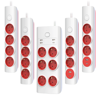Prise d'extension de prise de courant blanche 3 broches EU AU US UK DE FR prise d'extension standard multiprise colorée avec USB