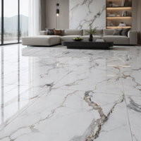 Prix Usine 60x120 Carrelage Céramique Porcelaine Blanc Carrara Veine Or Effet Marbre pour Sol