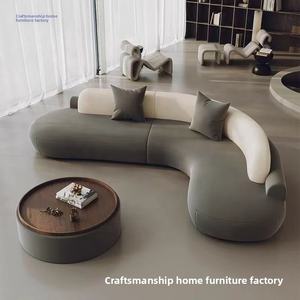 Canapé d'angle en L, une place, en PU et éponge, design minimaliste nordique italien, portable, pour salon, finition huilée - Product Image 2