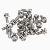Stock M5 M6 vis écrou et rondelle acier inoxydable Inox 18-8 Ss304 SS Din7380 tête à six pans creux Sems vis