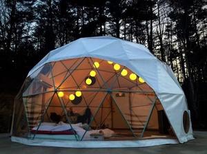 Carpa Domo Geodésica Personalizada de 3-10 Metros con Estructura de Aleación de Aluminio para Exteriores, Camping y <span class=keywords><strong>Glamping</strong></span> con Baño, Cubierta de Techo de PVC Prefabricada para Hotel - Product Image 5