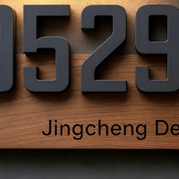 Plaque de porte décorative moderne en bois pour numéro de maison, modèle JC-LM244, personnalisable, pour entrée de maison - Grande Vente