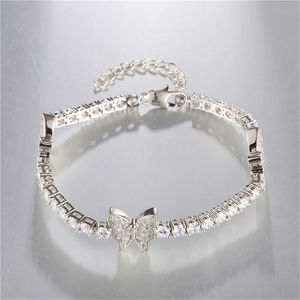 फैशन एकांटों के गहने लक्जरी 18k गोल्ड प्लेटेड समुद्र तट टेनिस ब्रेसलेट महिलाओं के लिए - Product Image 3