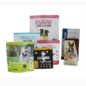 Sacs d'emballage pour aliments pour animaux de compagnie en plastique à fond plat personnalisés, 500 g, 1 kg, 2 kg, 5 kg, 10 kg, 20 kg, sacs pour aliments pour chats <span class=keywords><strong>et</strong></span> chiens - Product Image 1