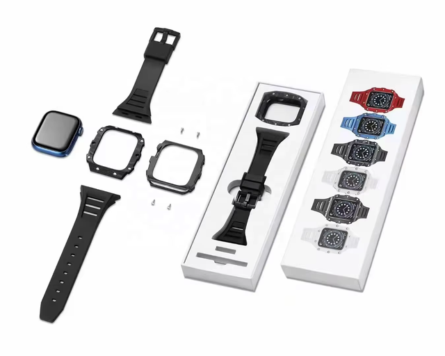 Ceramics or Carbon Fiber Watch Band+Case for Apple Iwatch 7/6 40/41mm 44/45mm Watch Strap+Case Frame Cover