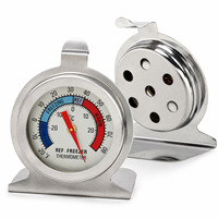 Termometer Kulkas Freezer Anvin Dial Besar Skala Ganda Pembacaan Cepat -30~30C/-20~80F Pengait Pendingin Dudukan Baja Tahan Lama