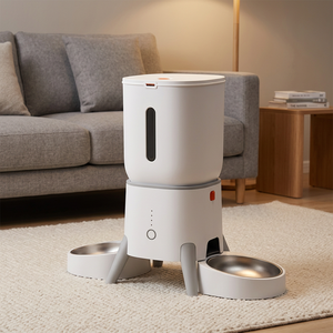 Comedero Automático para Mascotas de 5L con Doble Tazón y Control por Aplicación WiFi, Diseño Moderno, Plástico Blanco, Uso en Interiores para Perros y Gatos, Venta al Por Mayor OEM - Product Image 1