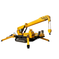JIUSHENG Grue araignée électrique sur chenilles de 3 à 5 tonnes avec une hauteur de levage de 18m Télécommande sans fil à économie d'énergie tout-terrain