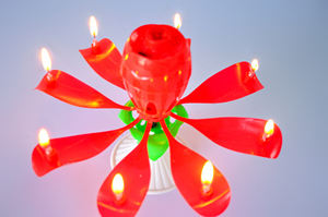 Creative Surprise Roses Bloom Chantant Joyeux <span class=keywords><strong>Anniversaire</strong></span> Musique <span class=keywords><strong>Chanson</strong></span> <span class=keywords><strong>Anniversaire</strong></span> Musique Bougie Gâteau Décoration - Product Image 3