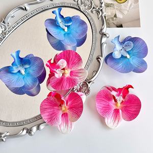 Cabezas de Flores Artificiales de Phalaenopsis, Impresas en 3D, Tela Brillante con Acabado de <span class=keywords><strong>Aceite</strong></span>, Multicolores, Decoración DIY, Accesorios para Horquillas y Corsages - Product Image 4
