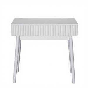 Table de maquillage moderne pliable en bois, certifiée BSCI-FSC, OEM, écologique, avec miroir carré, couleur et taille personnalisables, multi-usages pour salon - Product Image 6