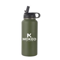 Bouteilles d'eau sportives en acier inoxydable à large ouverture avec différents couvercles et poignées, 12-40 oz, thermos personnalisé avec logo pour cadeaux d'entreprise