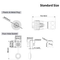 Conector de Red Metálico Original Cnlinko DH24 RJ45 IP68 a Prueba de Agua para Pantallas LED Exteriores, Maquinaria Marina CNC, Stock de Fábrica