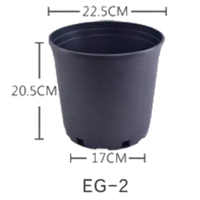 Pot de pépinière en PP noir de 2 gallons au design minimaliste avec trou de drainage - Plastique durable pour une utilisation en extérieur, à la maison et au jardin - Vente en gros