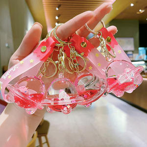 LLavero de animal acrílico aceitado de dibujos animados, platillo volador creativo, botella de arena movediza, llavero, bolsa, colgante, máquina de garra, llavero de regalo - Product Image 3