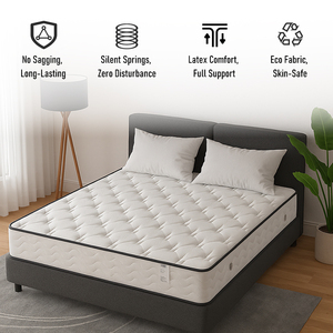 Meilleures ventes - Matelas orthopédique à ressorts ensachés compressé de haute qualité, disponible en tailles King, <span class=keywords><strong>Queen</strong></span>, Simple et Double - Product Image 2