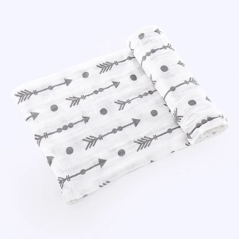 Hot Sale 100% cotton baby swaddle blanket 110*120cm Custom Printed infant baby wrap set animal bamboo baby blankets