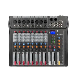 JIY Professional audio mixer Built-in 48V phantom power Support U Disk MP3 Playback 8 Channels Mixing Console
