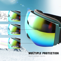 de ski sphériques à transmission élevée de la lumière Lunettes de ski de sport antibuée magnétiques réglables classiques