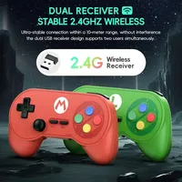 Control de Juego Inalámbrico Data Frog PC07 de Estilo Clásico, Receptor Dual, Gamepad Retro para Windows/Mac/Linux, Android TV, Juegos de Arcade
