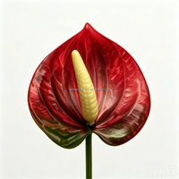 L-084 Bunga Anthurium Buatan Tangan Berkualitas Tinggi Tahan Air PU Tangkai Tunggal Kecil untuk Dekorasi Pernikahan Dalam & Luar Ruangan