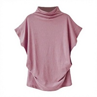 T-shirt sportif court à col montant et manches courtes pour femmes grandes tailles, style européen et américain, transfrontalier
