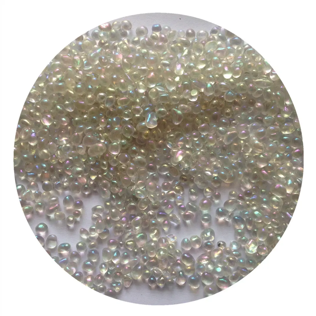 2-4mm iridescent Clear Decorative glass beads for aquarium and swimming pool