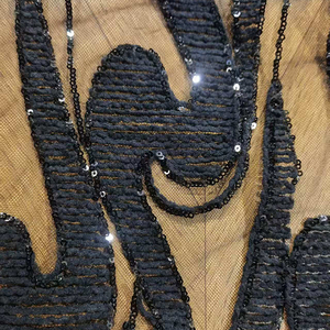 Alta Qualidade Personalizado Algodão Crochet Cord Frisado Bordado Guipure Sequência <span class=keywords><strong>Lace</strong></span> Tecido - Product Image 5